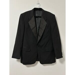 Pierre Balmain Mens‎ Black 100% Pure New Wool Tuxedo Jacket Blazer 41 Reg